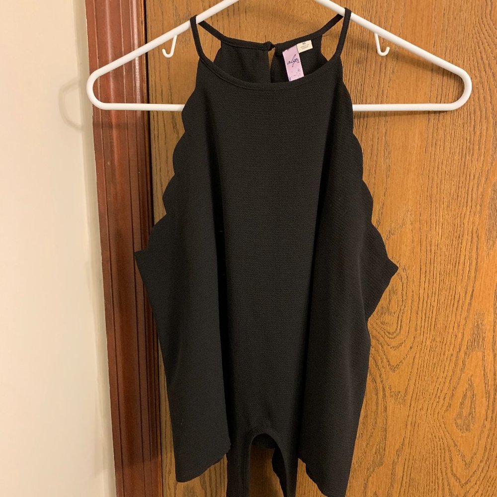 Black Tank Top with Front Tie